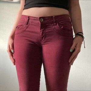 Burgundy Low Rise Slim Fit Skinny Jeans sz xs